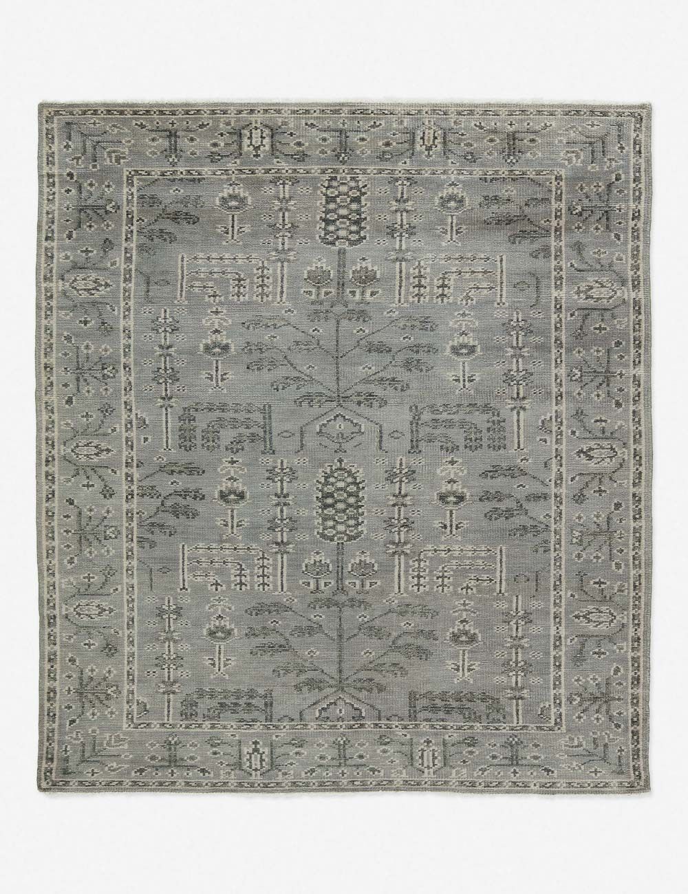 Ginerva Elegance Hand-Knotted Wool Area Rug in Light Gray 8'6" x 11'6"