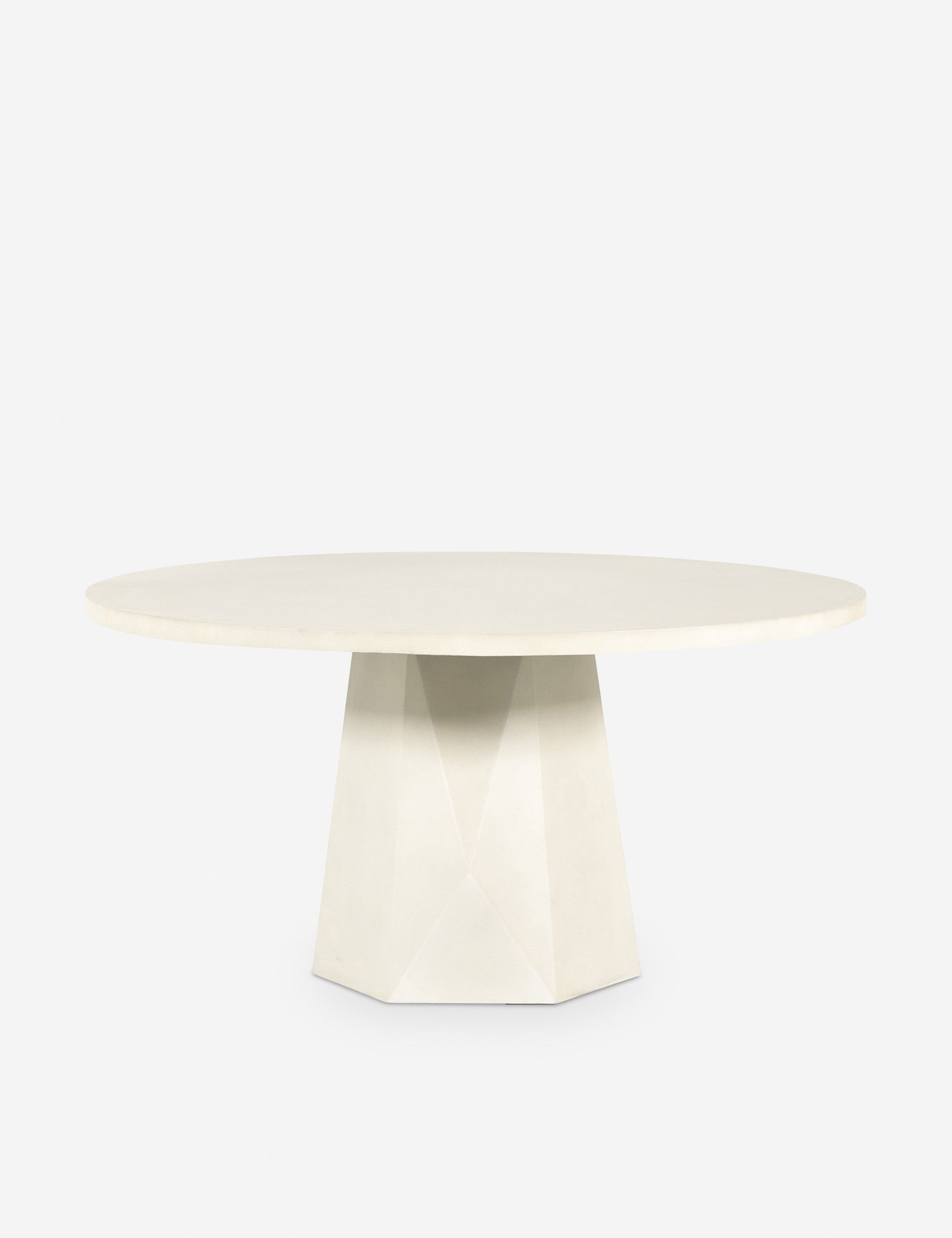 Schuller White Concrete Round Dining Table