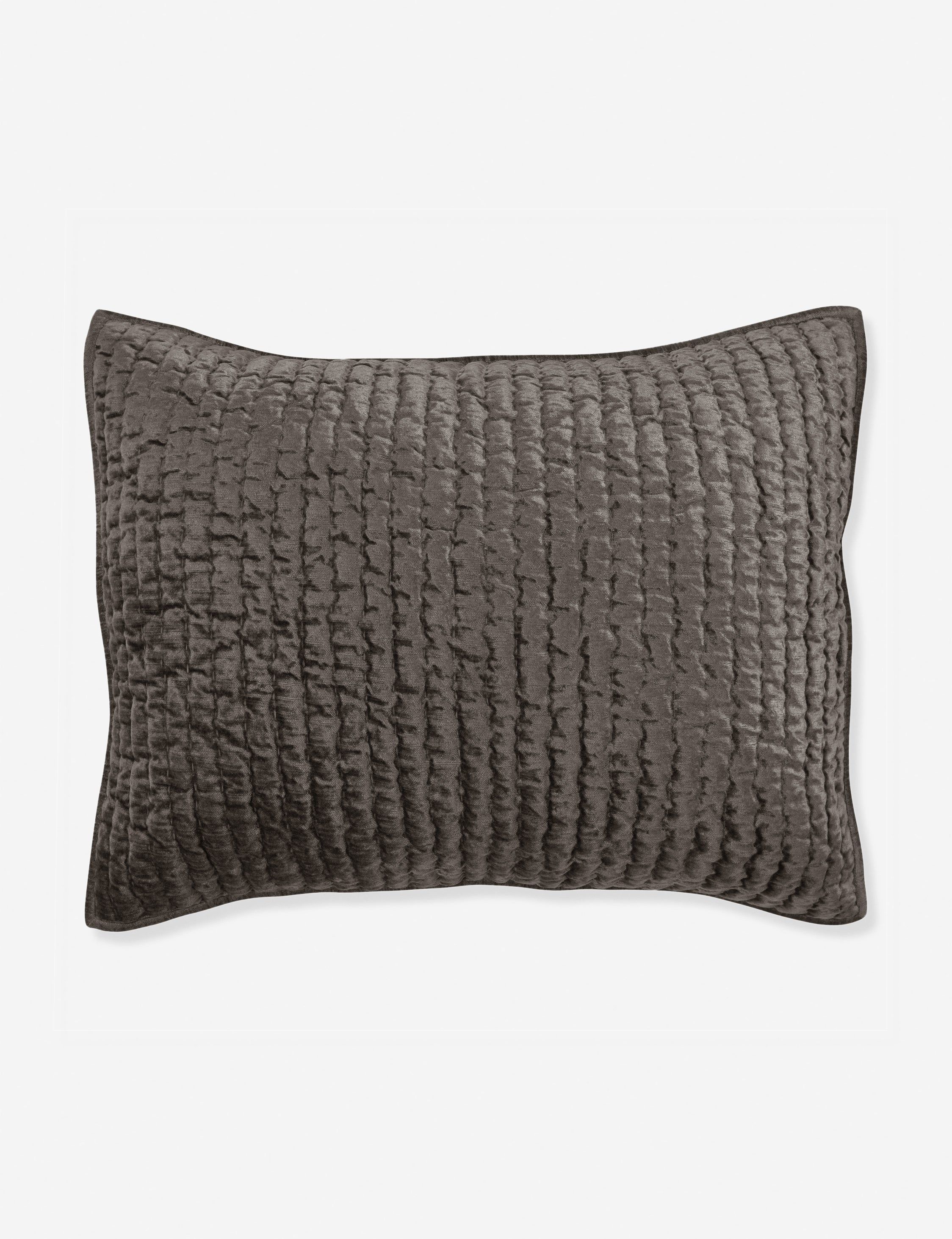 Desert Brown Quilted Velvet Standard Sham