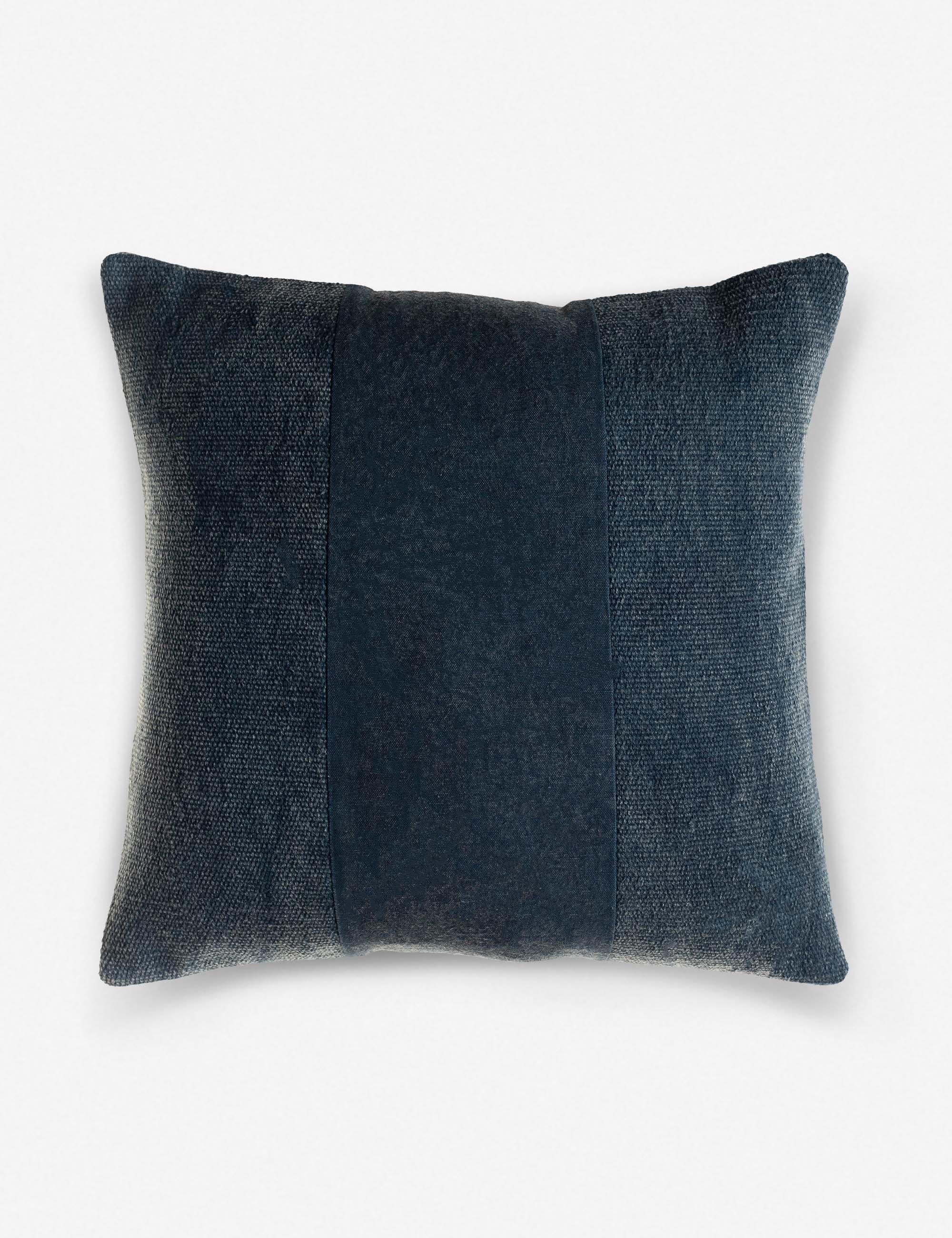 Angie Blue Handwoven Square Pillow with Down Insert