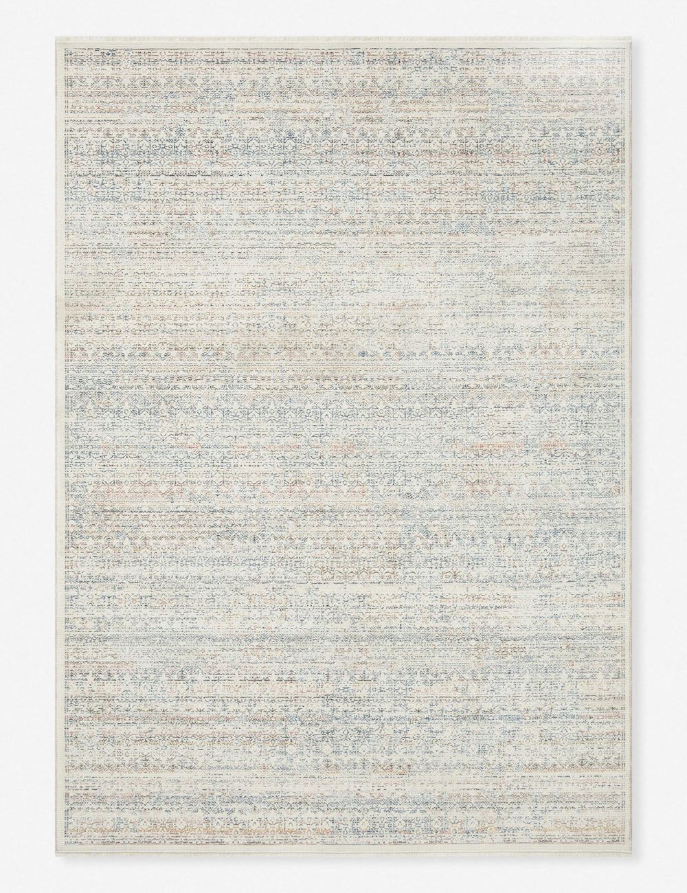 Ivory and Multicolor Synthetic Easy Care Rectangular Rug 2'3" x 3'10"
