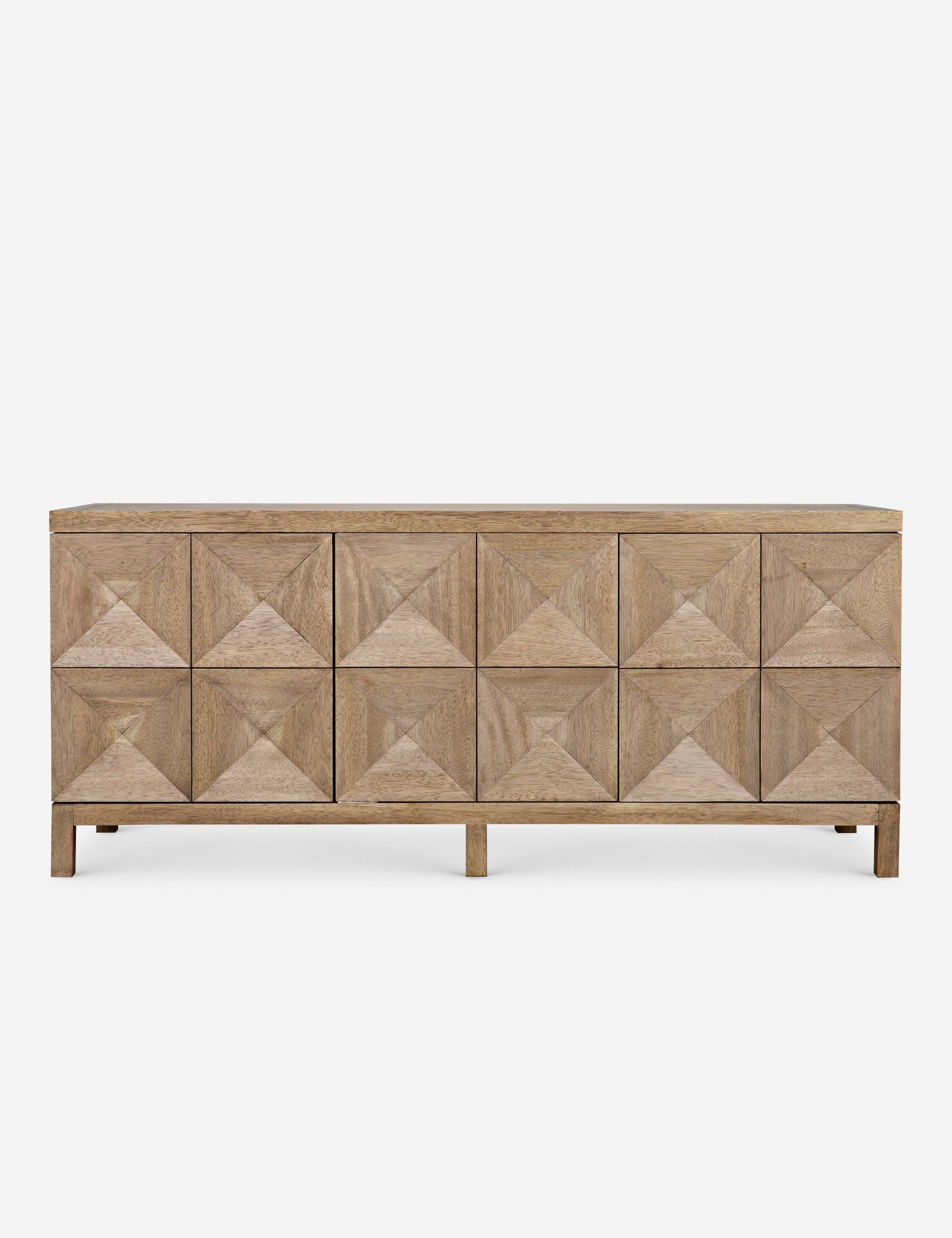 Quadrant Concave Diamond 76'' Washed Walnut Sideboard