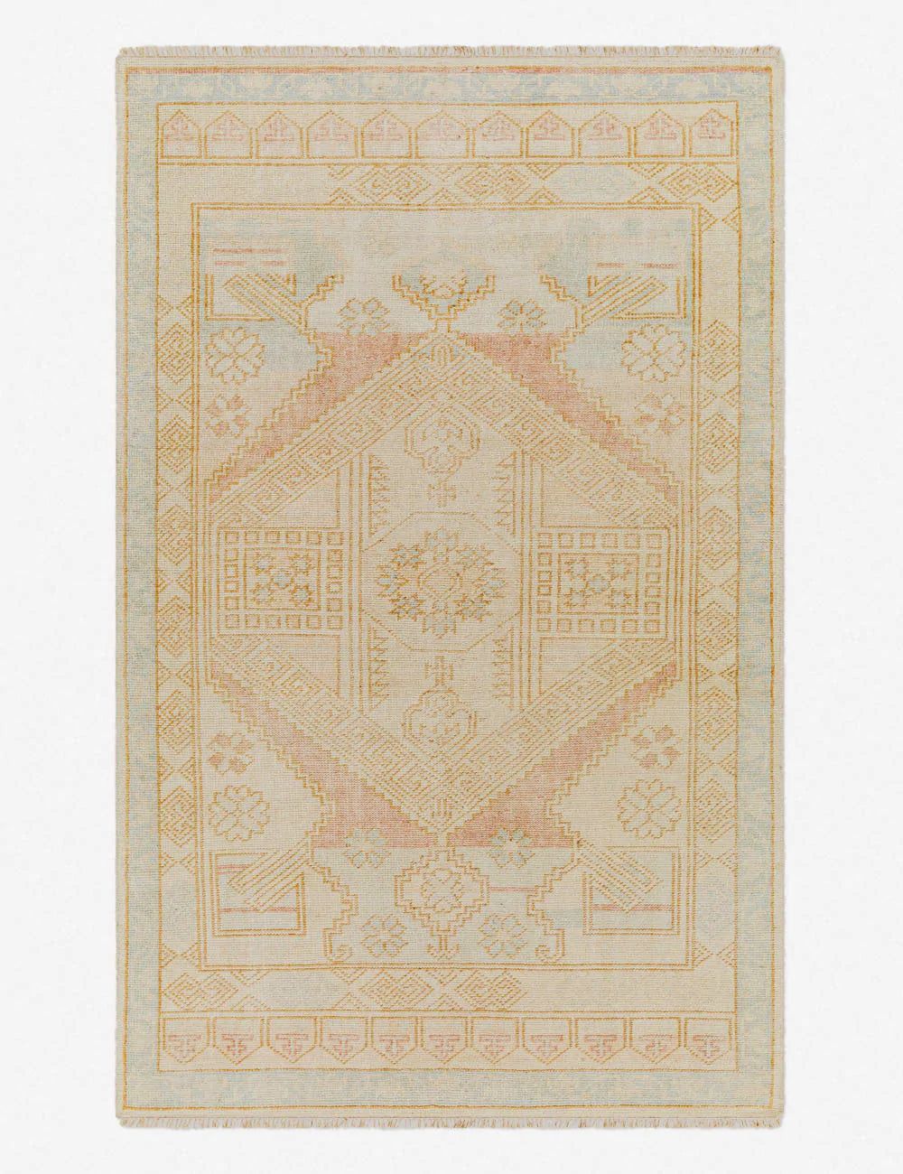 Serene Blue Medallion 9' x 12' Hand-Knotted Wool-Blend Area Rug