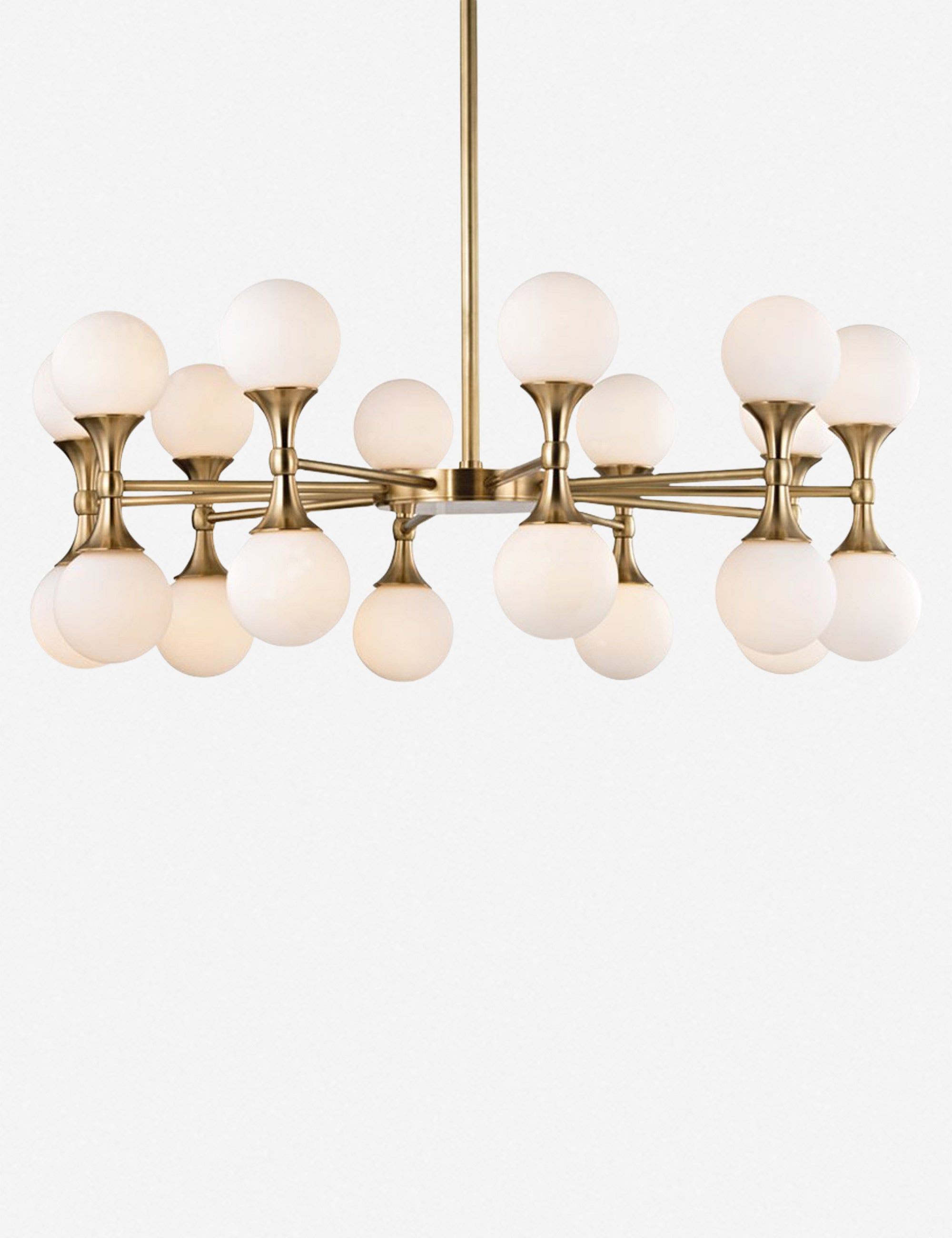 Abernathy Aged Brass 20-Light LED Chandelier with Opal Etched Glass