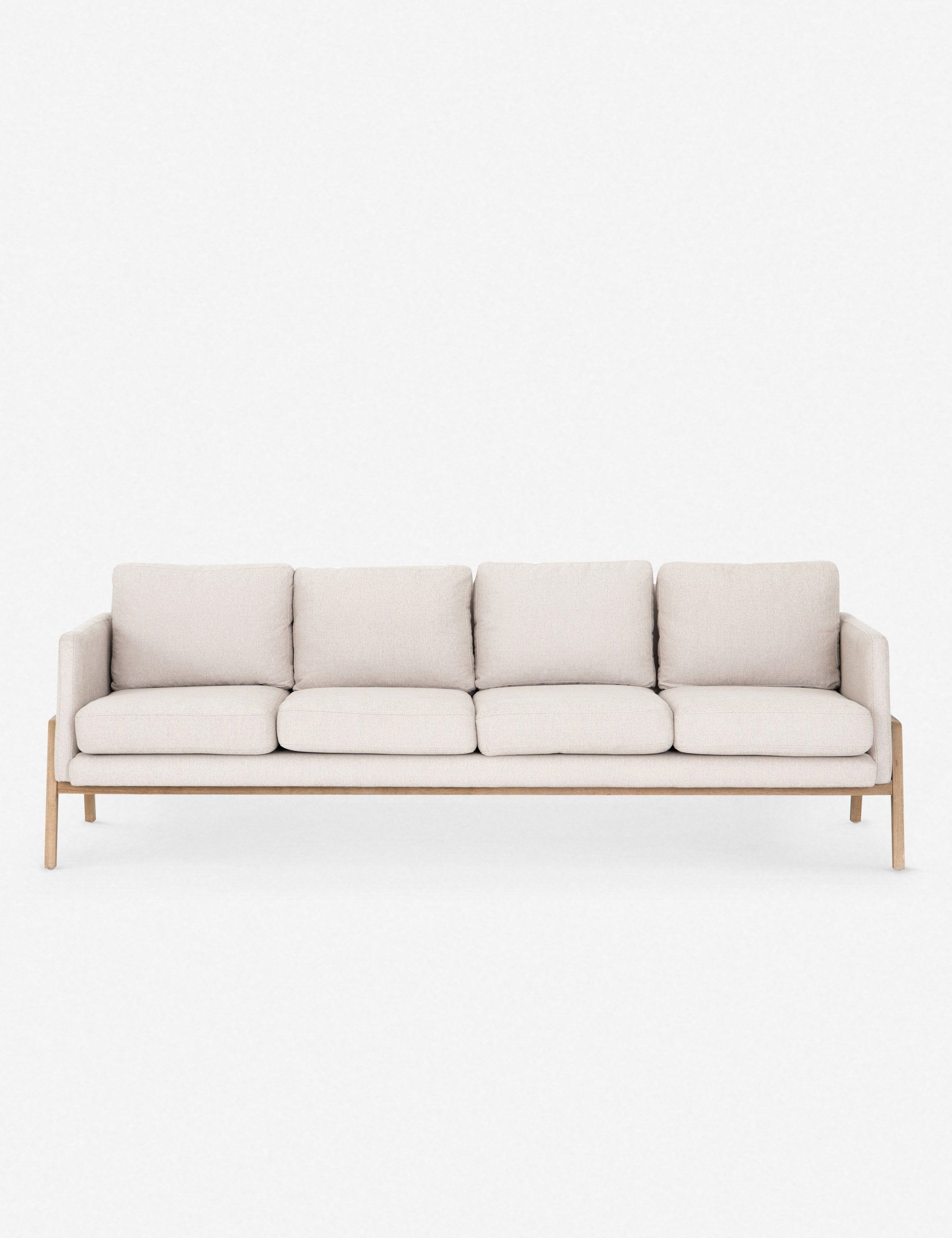 Afton Natural Performance Fabric Angled Wooden Frame Sofa