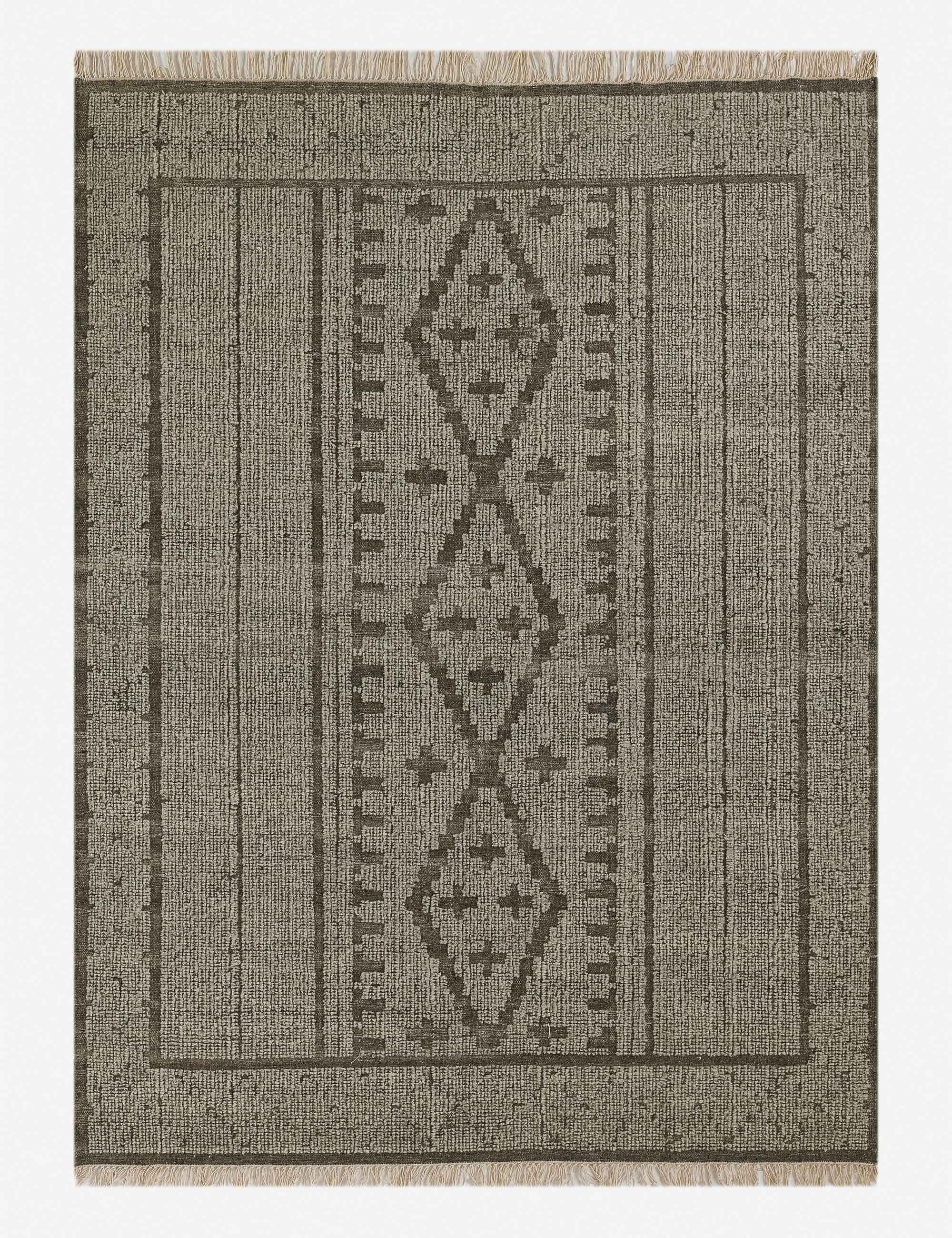 Bristol Handwoven Geometric Wool Blend Area Rug, 5' x 8', Natural