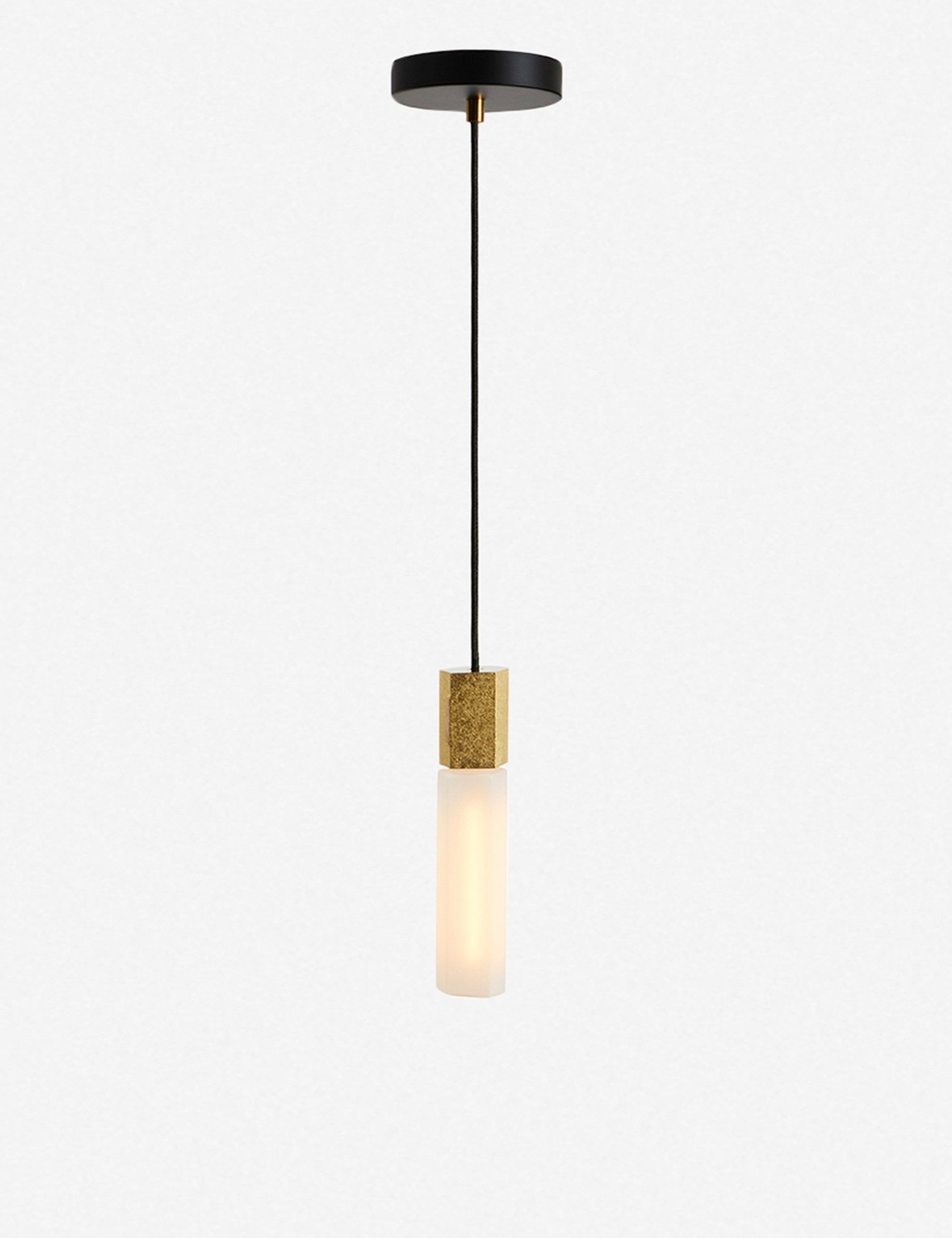 HexaLuxe Mini Brass & Frosted Glass LED Pendant Light