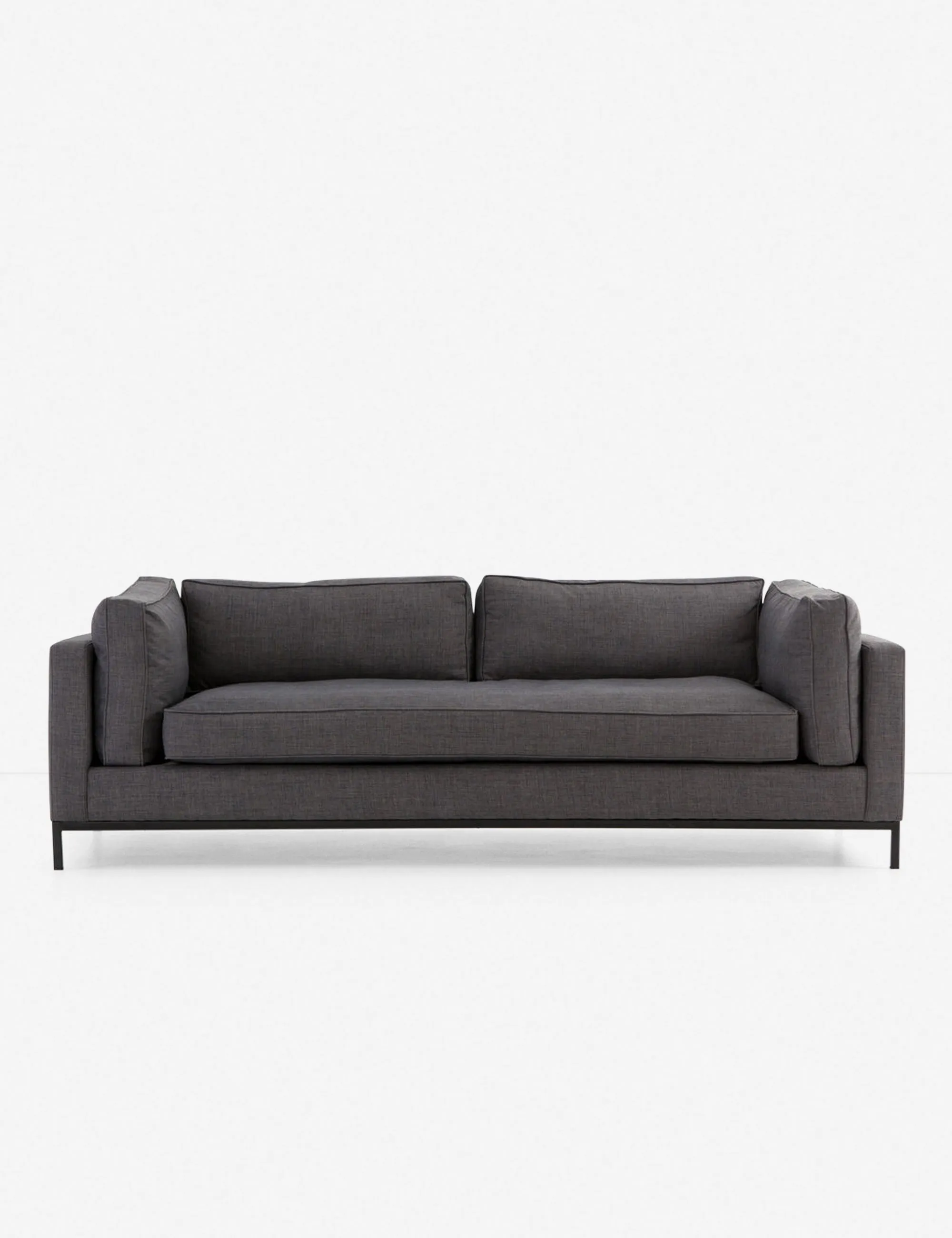 Bennett Charcoal Linen Herringbone Track Arm Sofa