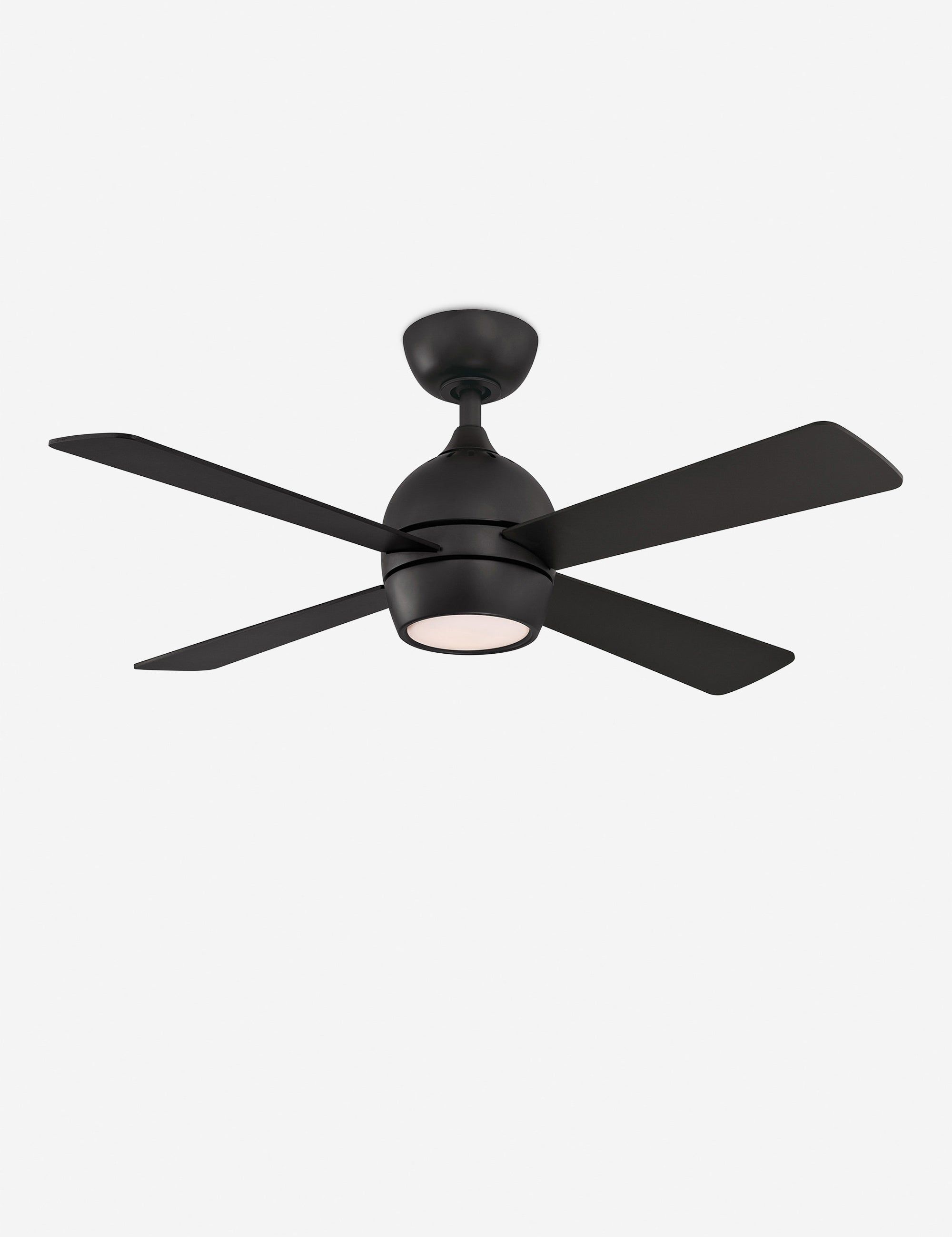 Kwad 52" Modern Black Wood Blade Ceiling Fan with LED Light