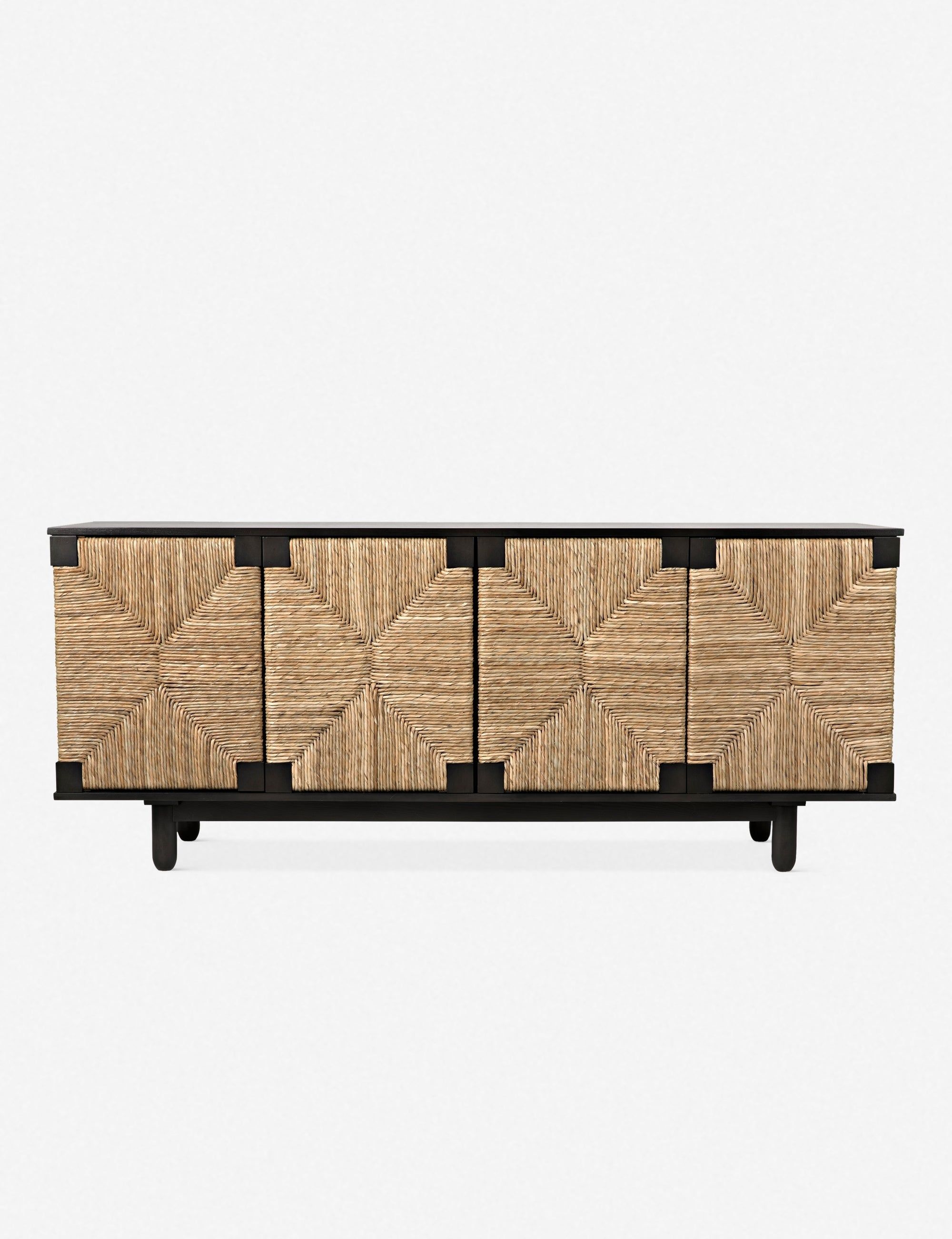 Brook 76.5" Pale Mahogany and Seagrass Sideboard