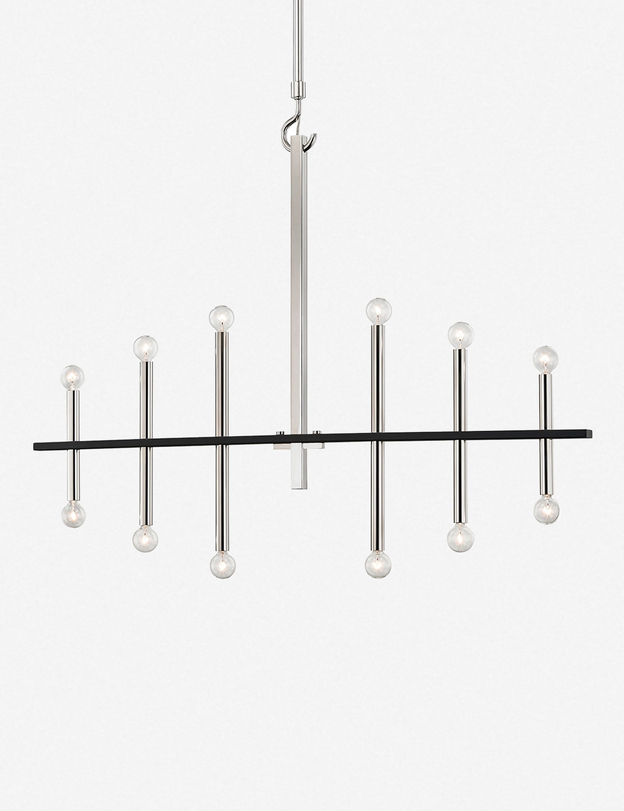 Elegant Symmetry 12-Light Polished Nickel & Black Chandelier