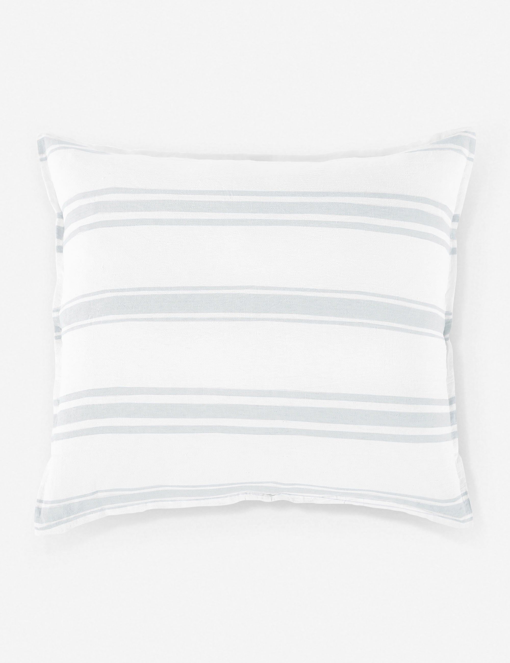 Ocean Stripe Linen Sham in White - Standard/Queen Size