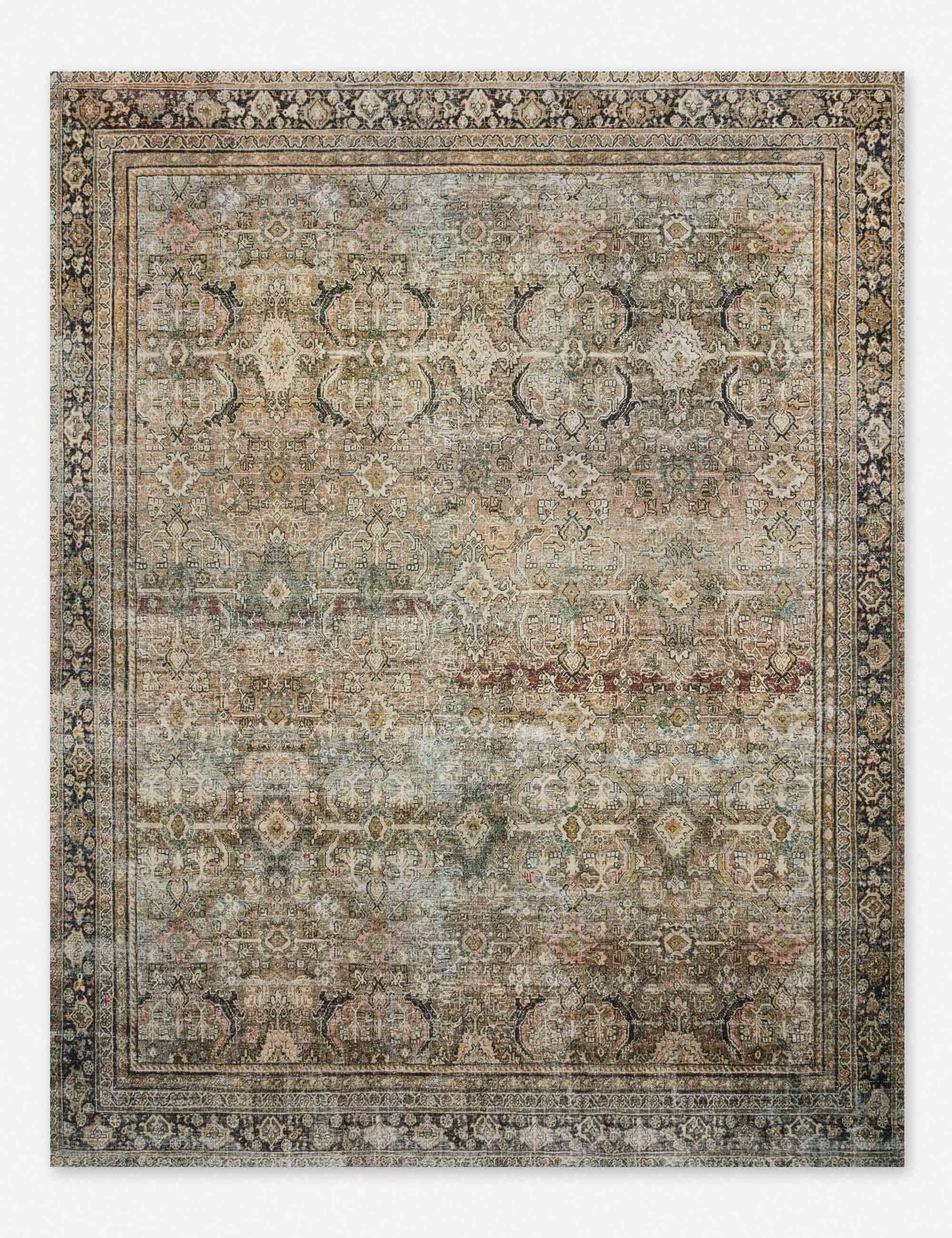 Layla Vintage-Inspired Charcoal Gray Runner Rug - 2'6" x 9'6"