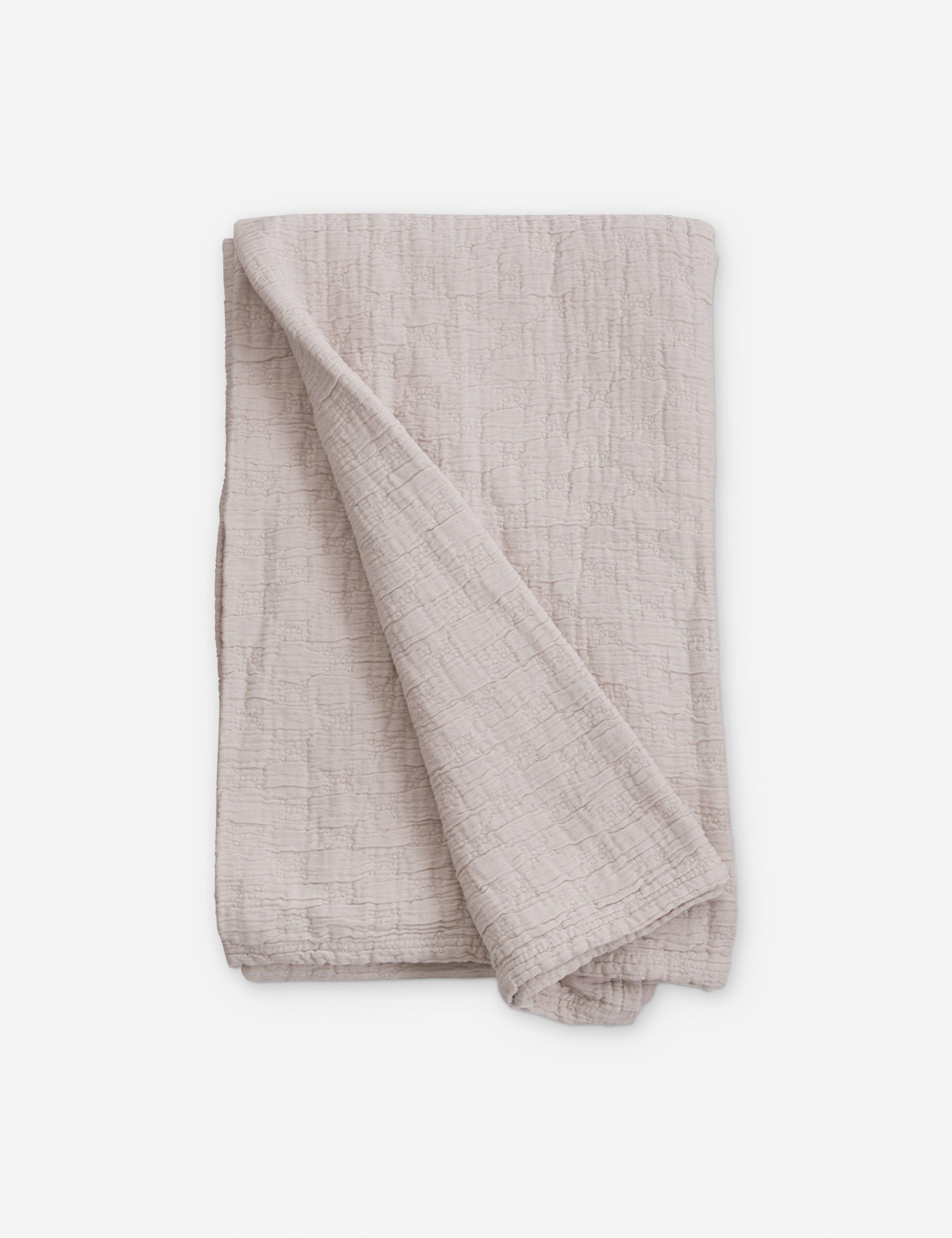 Ojai Blush Queen-Sized Lightweight Cotton Matelassé Coverlet