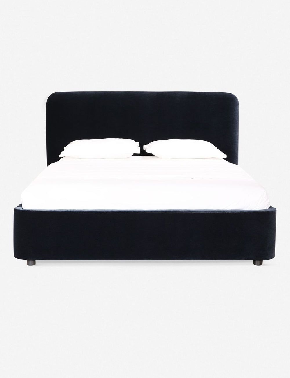 Seraphina Luxe Blue Velvet Queen Platform Bed with Pine Frame