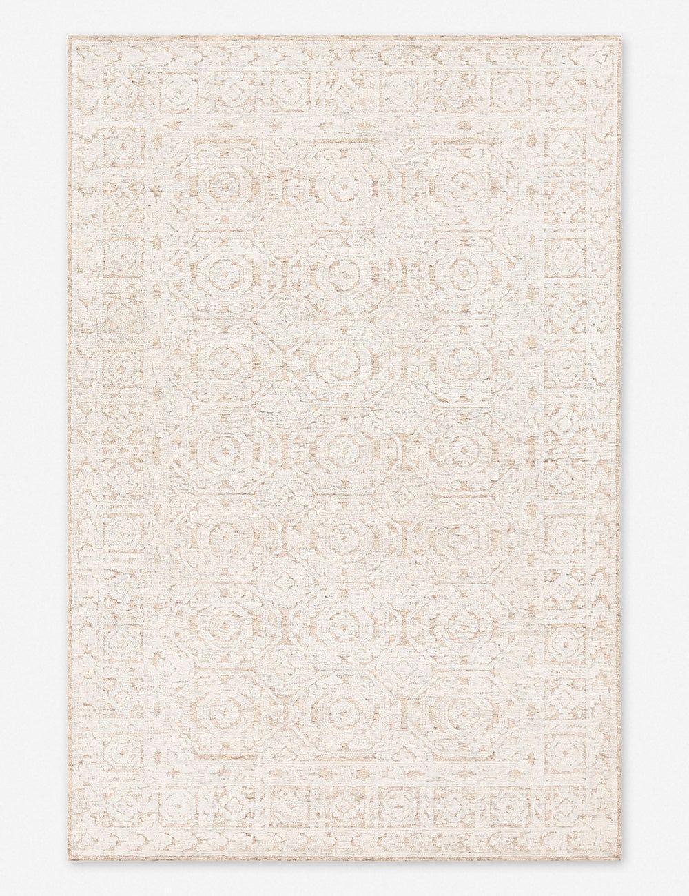 Helene Ecru and Beige Hand-Tufted Wool Area Rug - 10' x 14'