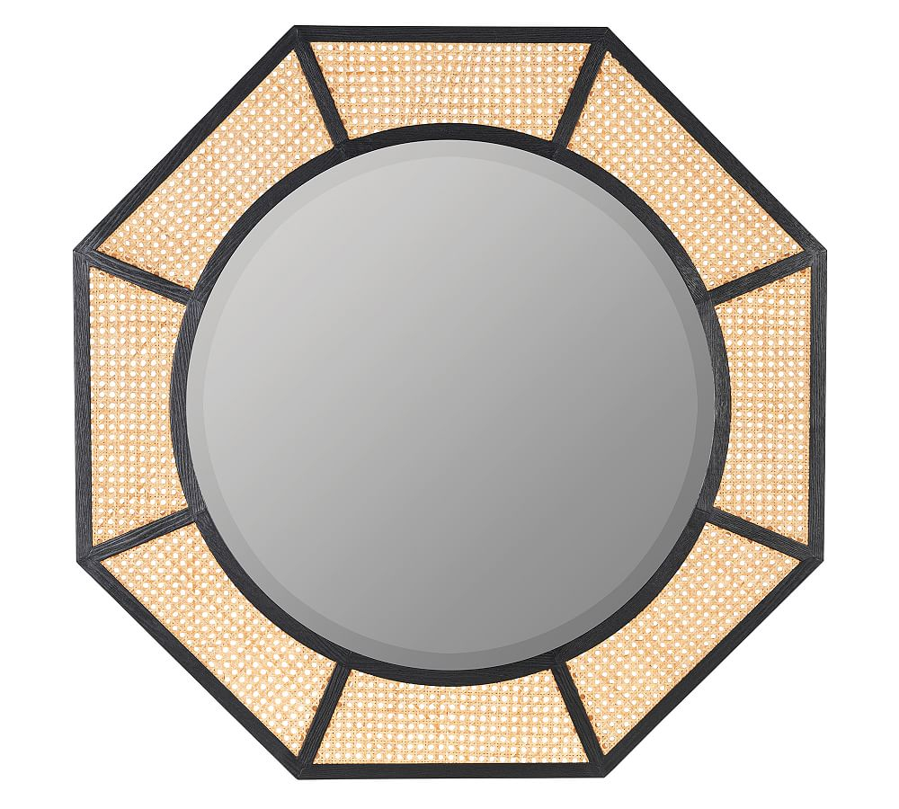 Harley Cane Octagon Wall Mirror - 35"