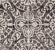 Antique Tile Medallion 39" Round Indoor/Outdoor Black Rug
