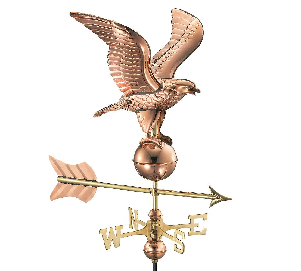 American Eagle Copper Weathervane with Roof Mount