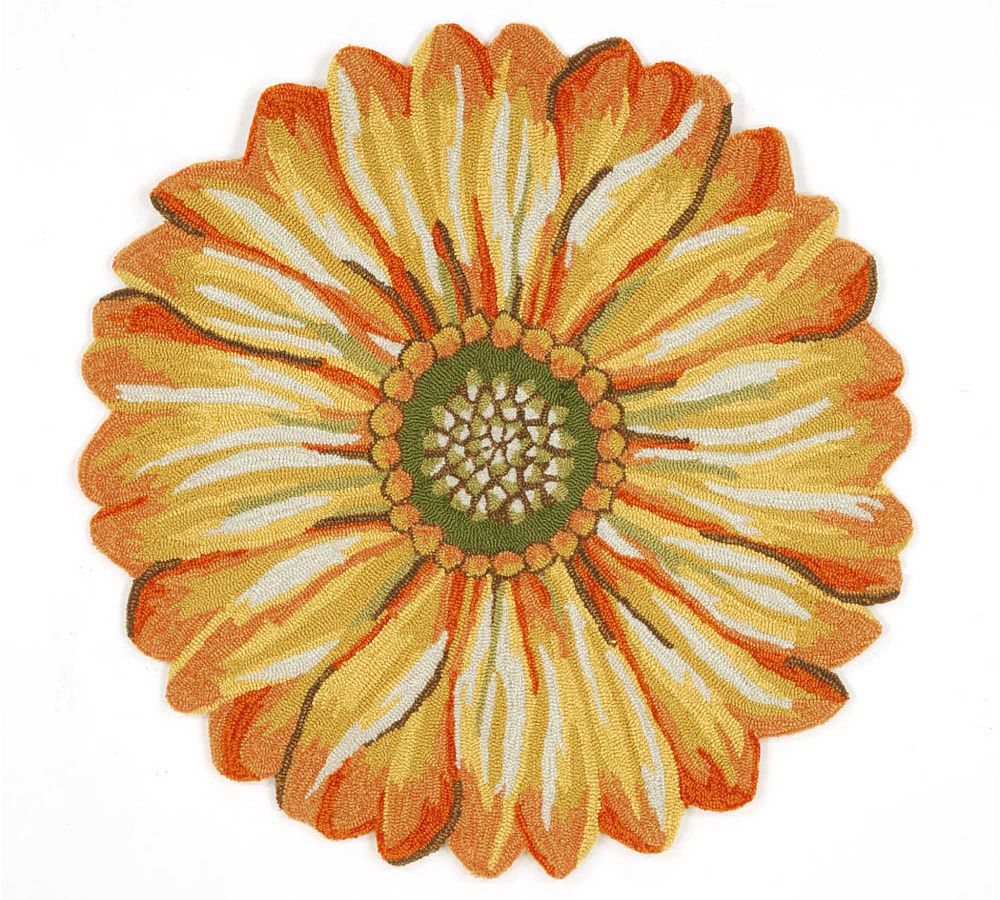 Painterly Sunflower Hand-Tufted Outdoor Rug