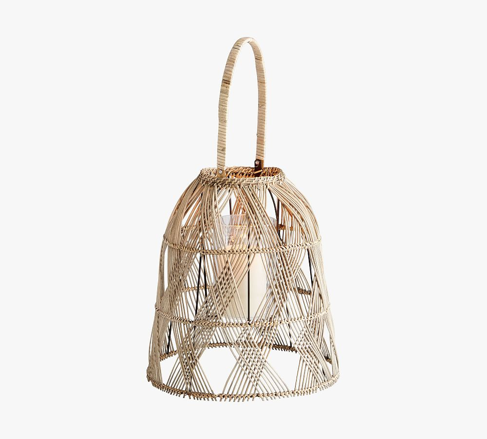 Jude Woven Rattan Lantern With Handle