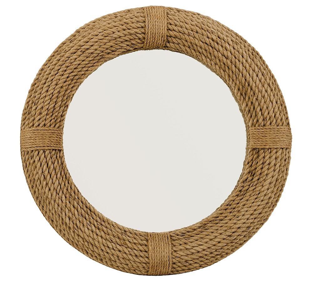 Evalyn Round Jute Mirror