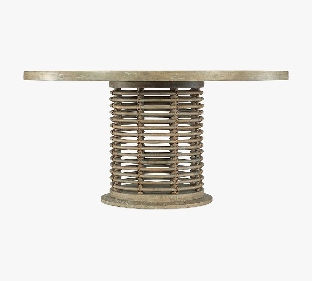 Anders Round Reclaimed Wood Pedestal Dining Table (48"- 60")