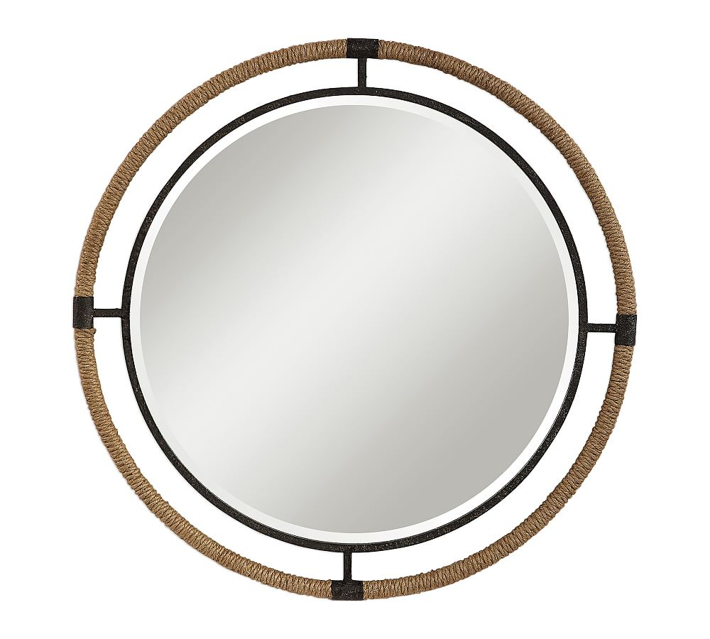Starrett Iron & Rope Frame 36" Round Wall Mirror