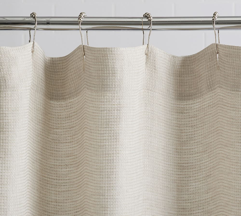 European Flax Linen Waffle Shower Curtain