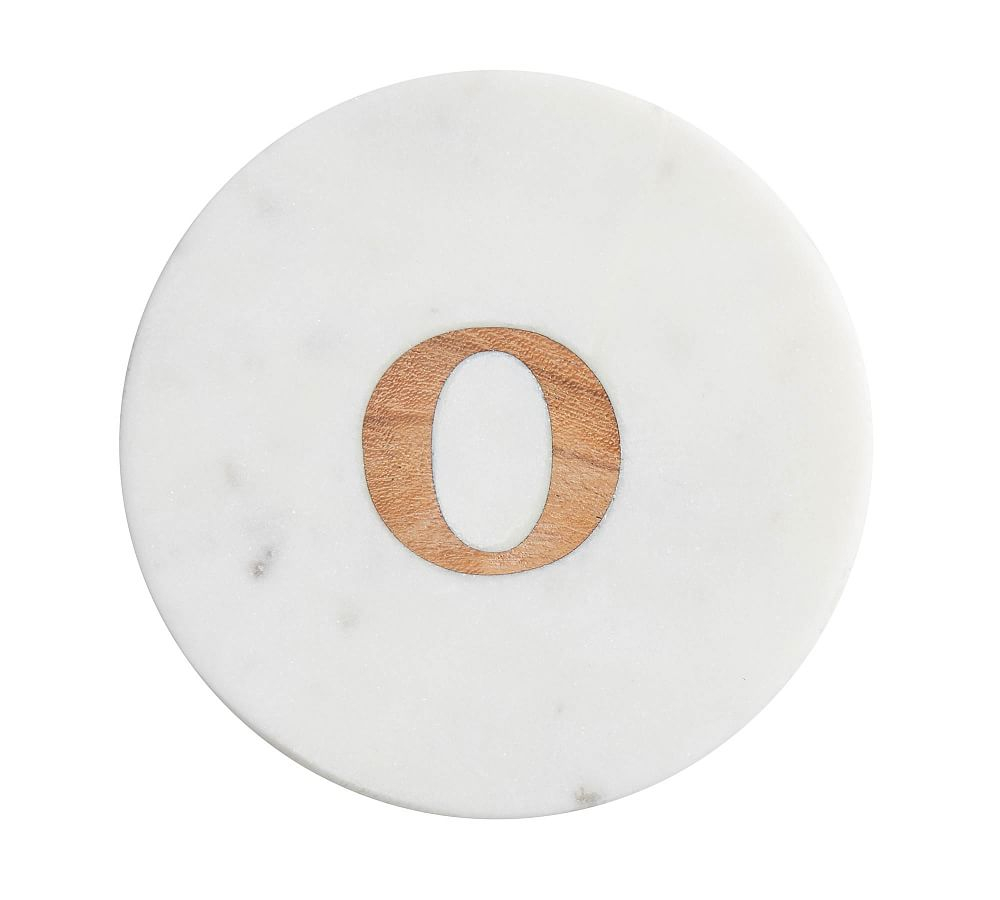 Alphabet Marble/Wood Coasters - Set of 4