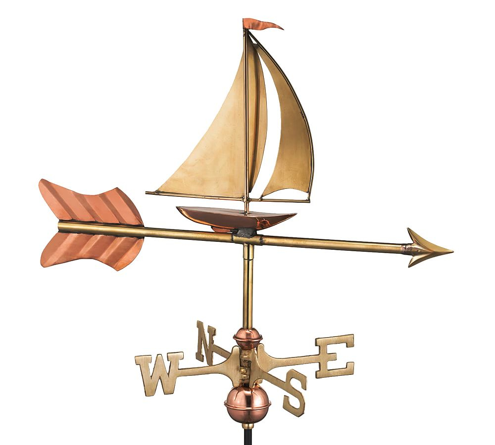 Good Directions 8803PG Sailboat Garden Weathervane with Garden Pole, Pure Copper