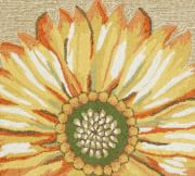 Painterly Sunflower Hand-Tufted Outdoor Rug