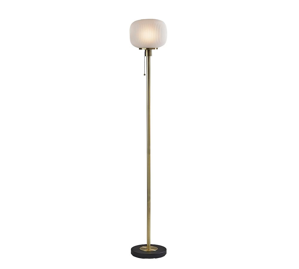 Nausica Ribbed Glass Floor Lamp (58")