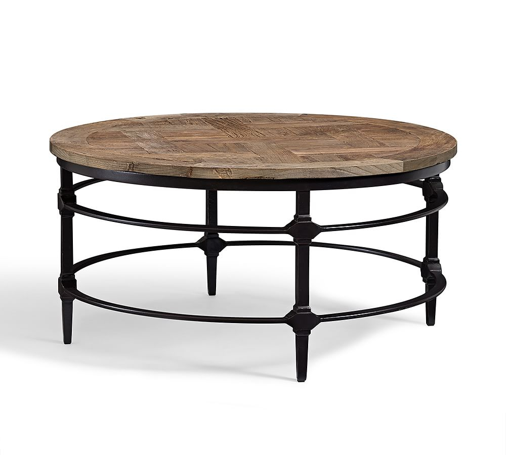 Parquet Round Reclaimed Wood Coffee Table (36")