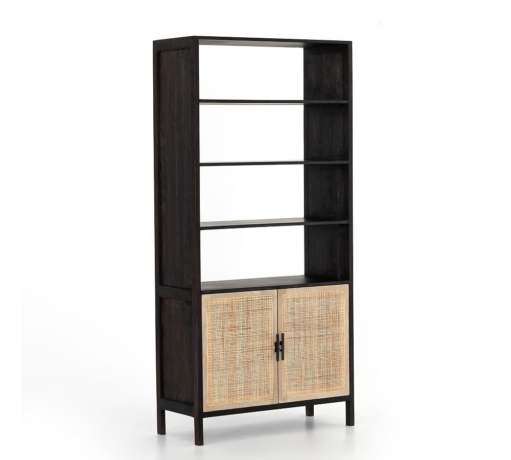 Dolores Cane Open Bookcase with Doors (35")
