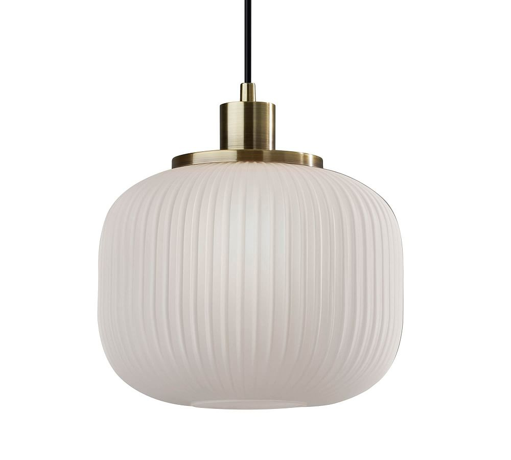 Nausica Ribbed Glass Pendant (10")