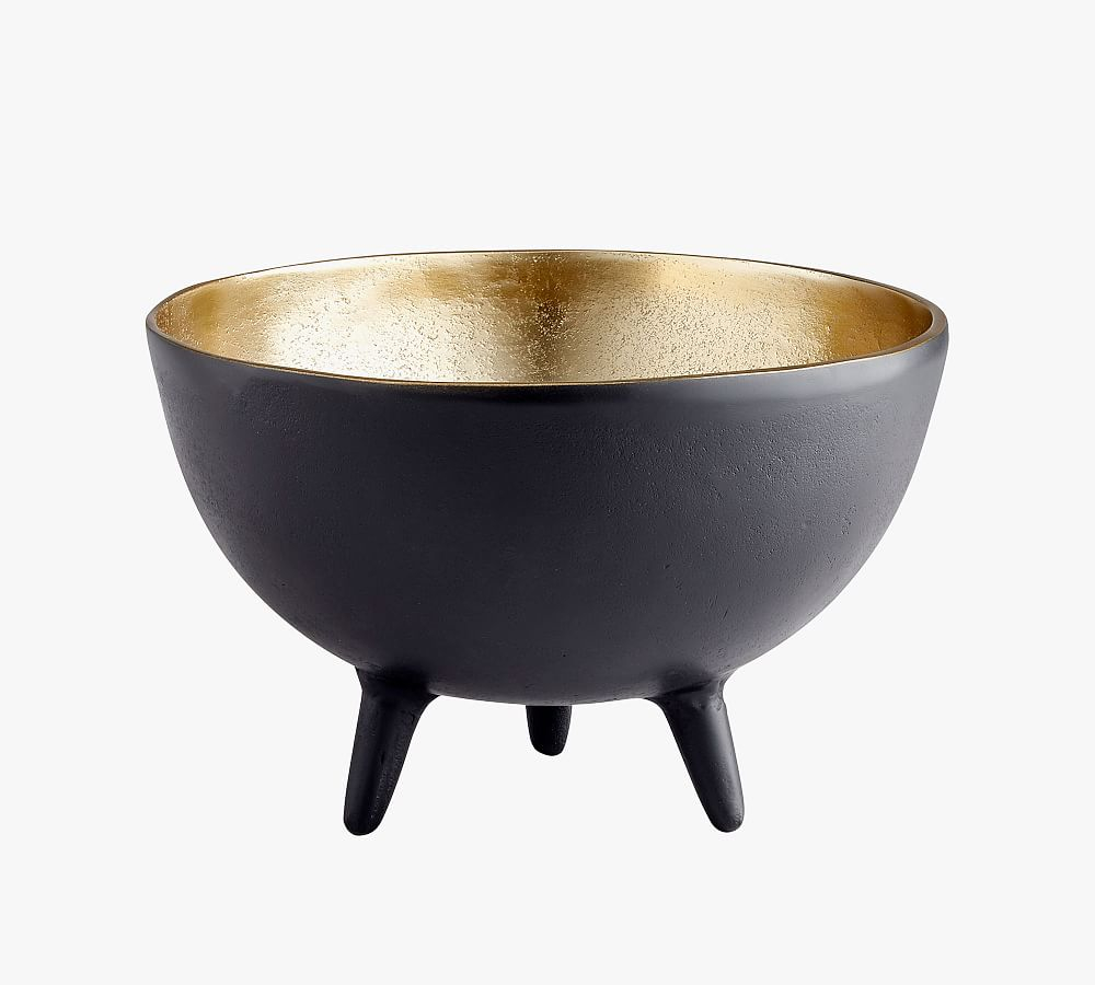 Footed Brass/Black Bowl