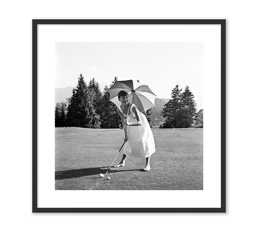 Golfing Hepburn Framed Print