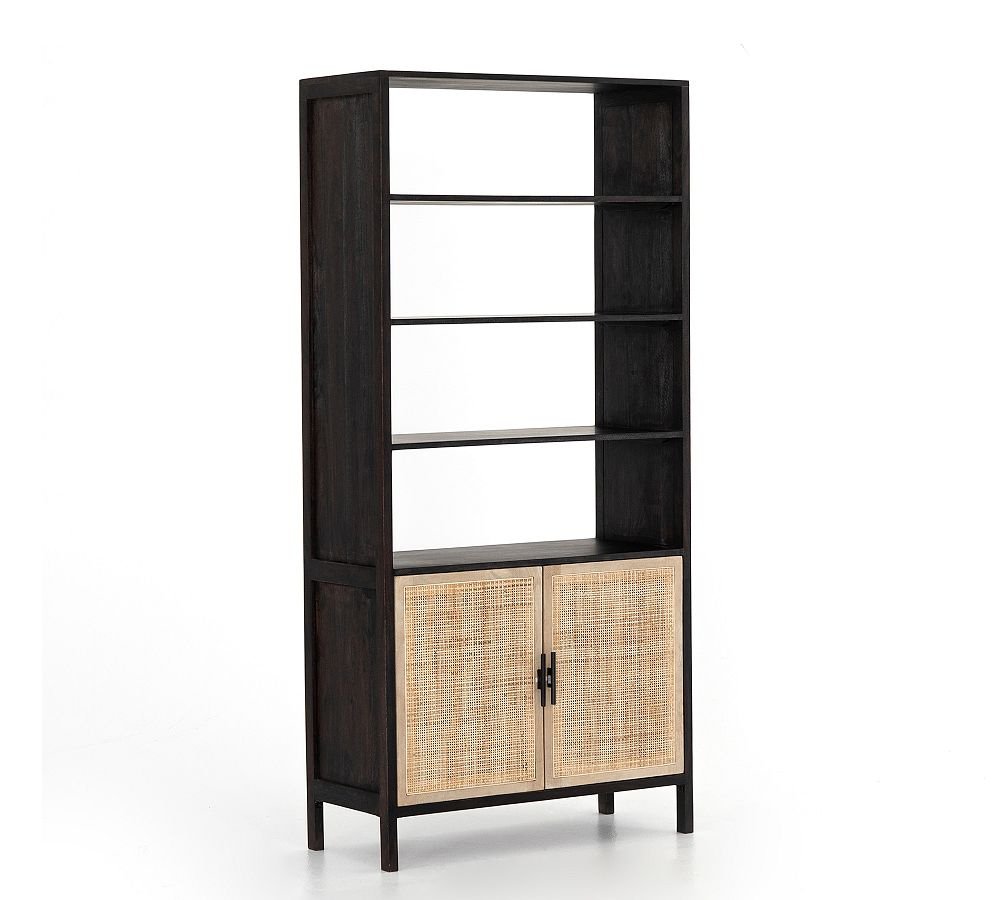 Dolores Cane Open Bookcase with Doors (35")