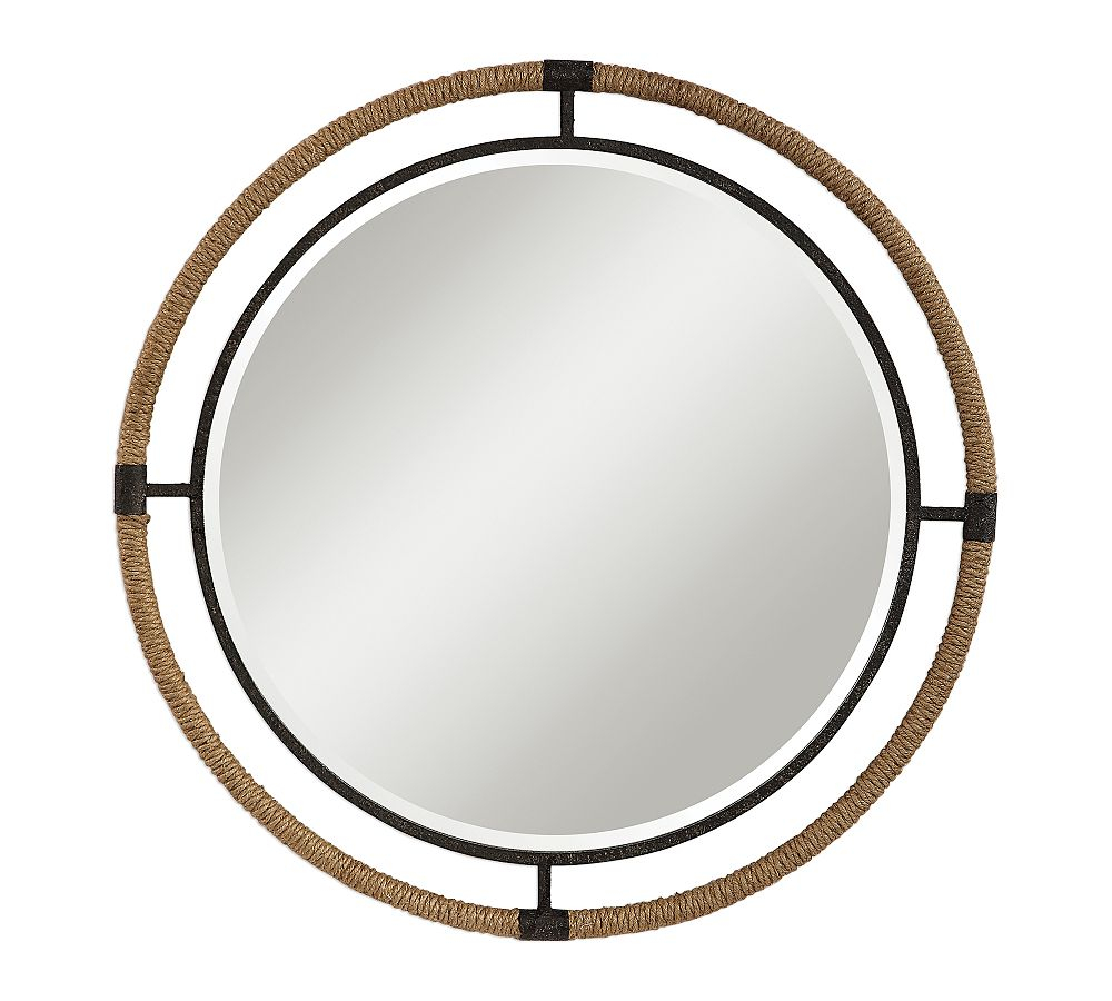 Starrett Iron & Rope Frame 36" Round Wall Mirror