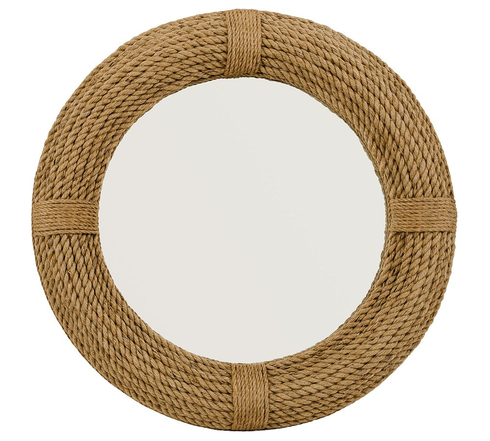 Evalyn Round Jute Mirror
