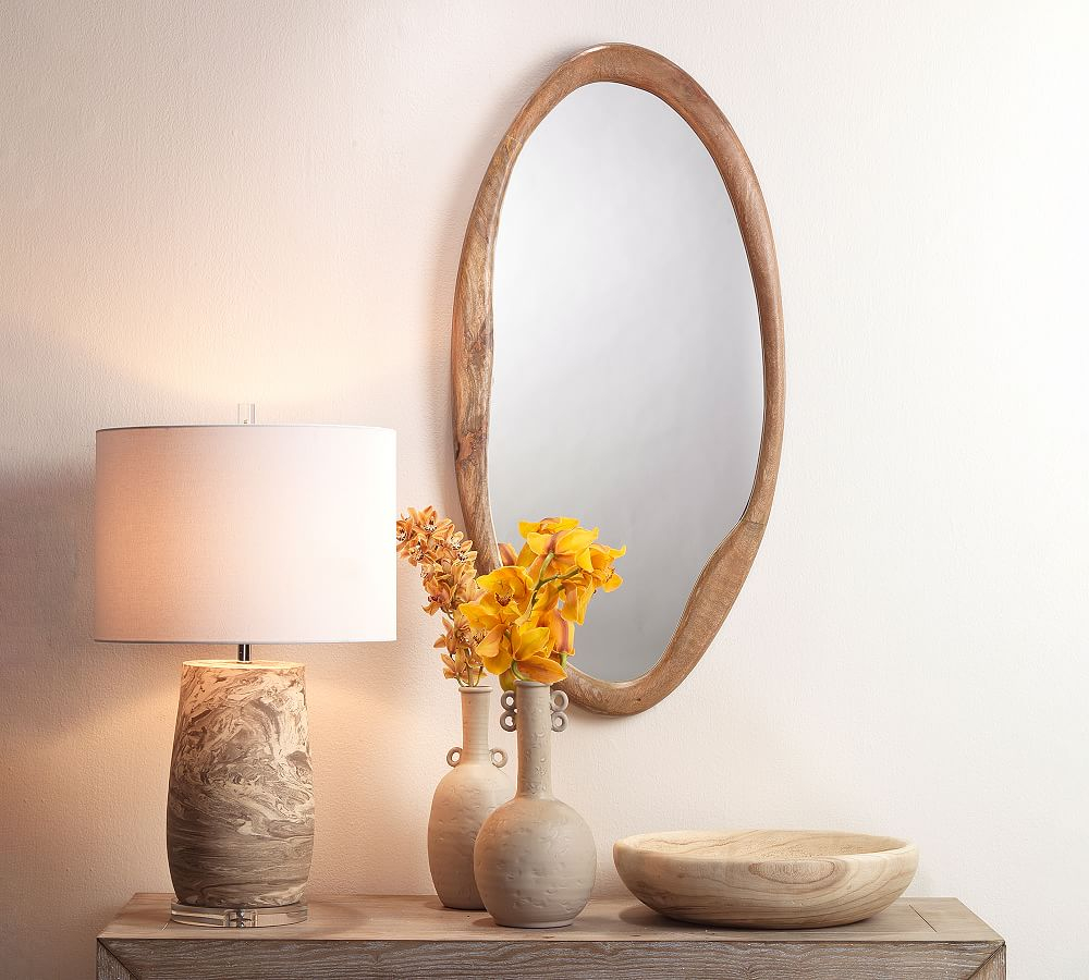Hidden Hills Oval Mirror - Brown