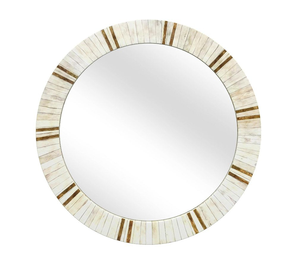 Coco Round Bone Mirror - 30"