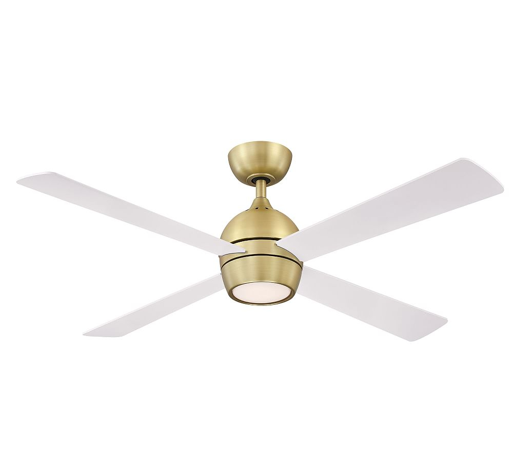 Indi Ceiling Fan + Light - White/Brass / 52"