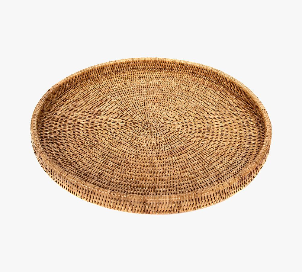 Tava Handwoven Rattan Round Serving Tray
