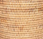 Tava Handwoven Rattan Round Waste Basket With Metal Liner