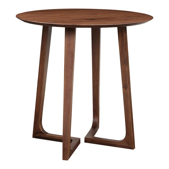 Gaven 38" Round Walnut Ash Counter Height Dining Table for Four