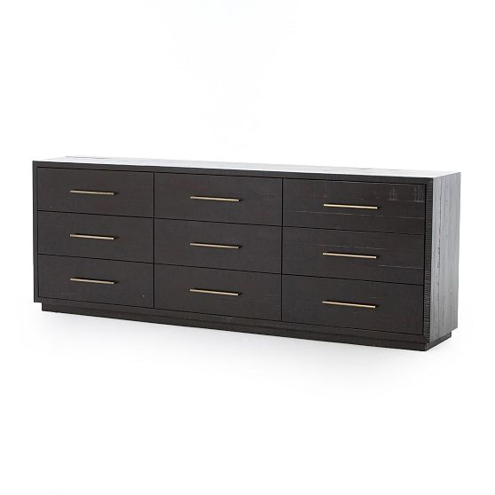 Alexa Burnished Pedestal 9-Drawer Dresser (88”)