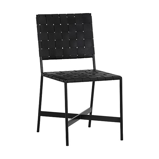 Woven Leather Dining Chair