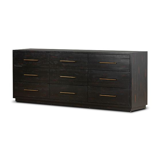 Alexa Burnished Pedestal 9-Drawer Dresser (88”)